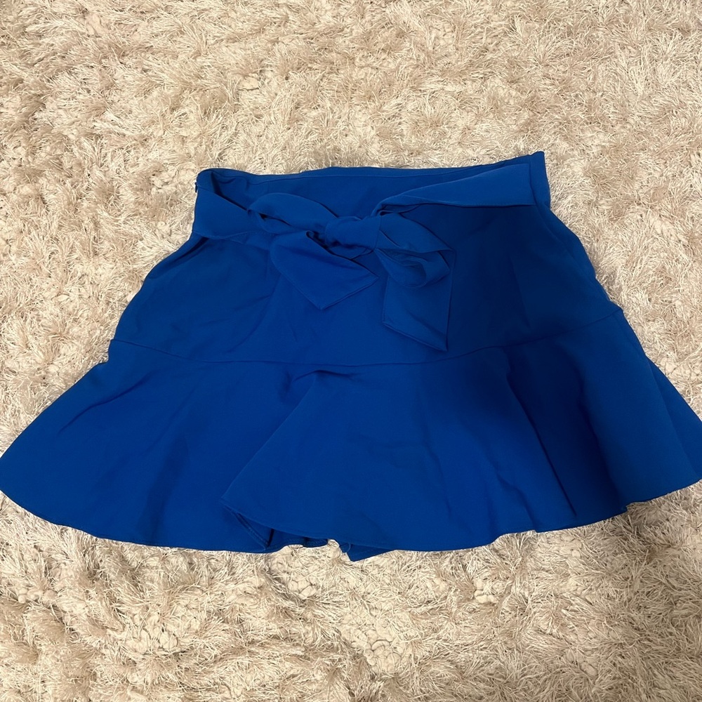 Zara Blue Skort with Bow Detail